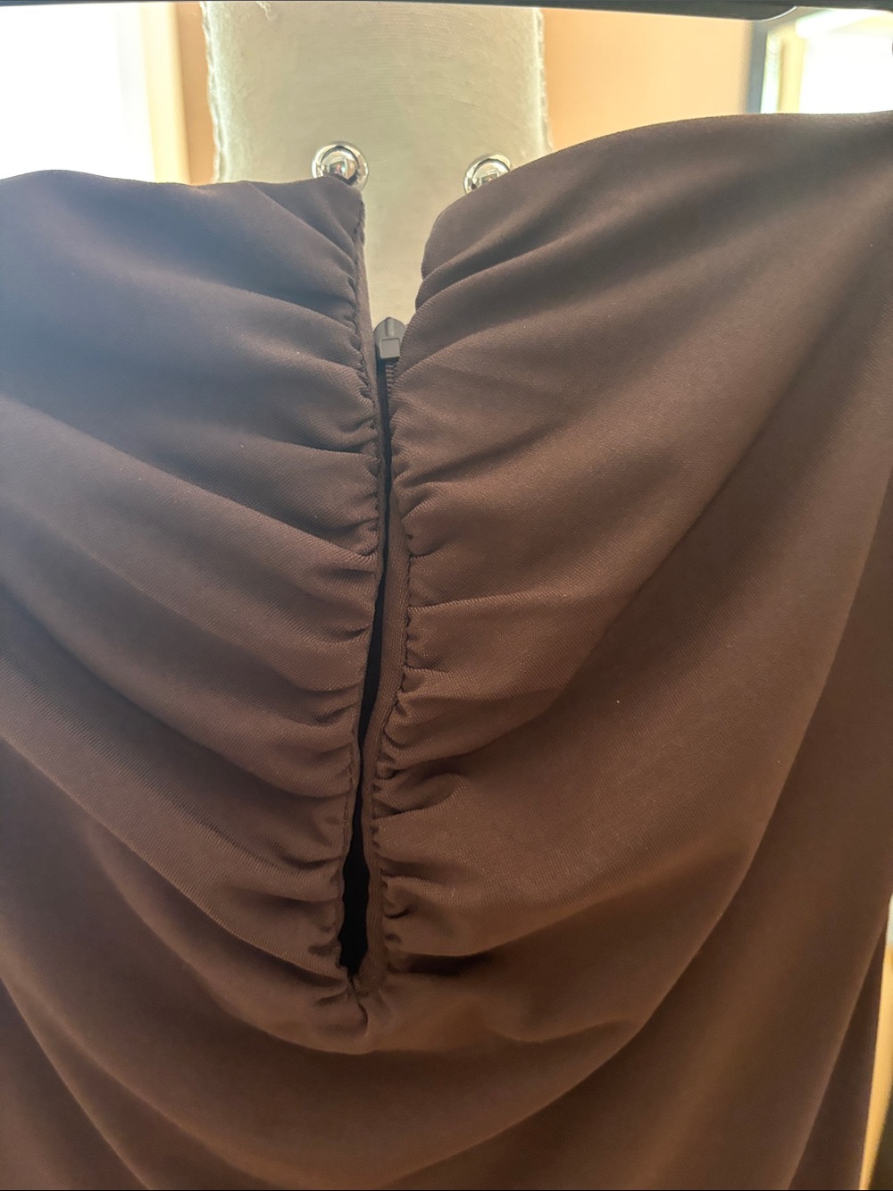ZARA - Classic Strapless BrownMaxi Dress - Picture 2 of 7
